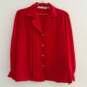 Chaus Red Button-Up Blouse